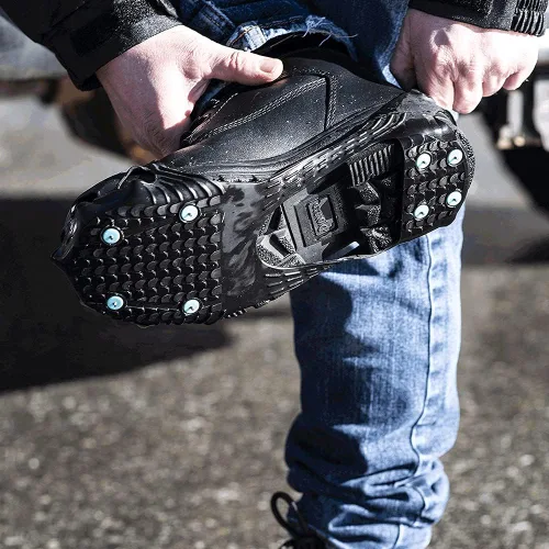 Vista 11 de Due North Tacos de hielo industriales multiusos para hombres y mujeres, ayudas de tracción para caminar y trabajar en nievehielo, 16 picos