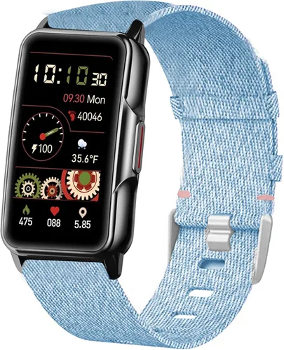 Vista 8 de Lamshaw Compatible con la correa de reloj inteligente Mindrose, correa de repuesto de tela tejida de nailon transpirable compatible con Mindrose H80