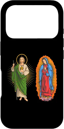 Vista 30 de Funda para iPhone 16 Virgen de Guadalupe con San Judas Tadeo