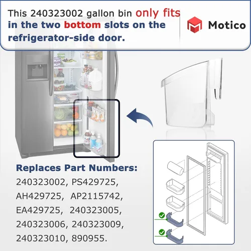 Vista 3 de UPGRADE 240323002 Compartimento para puerta de refrigerador Compatible con Frigidaire FGHS2631PF4A, FGHS2655PF5A, Reemplaza 240323006 240323009
