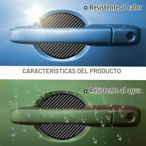 Vista 7 de Pegatina Protectora de Copa de Manija de Puerta de Auto de TPU Tipo Fibra de Carbono, Protector de Pintura de Puerta Auto, Películas de Protección