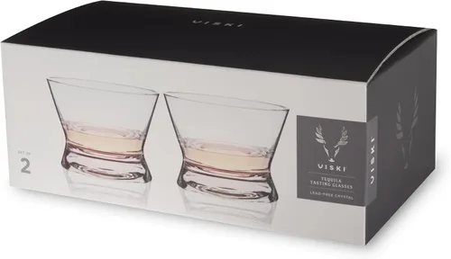 Vista 8 de Viski Vasos de degustación de tequila de cristal, vasos de copa para mezcal, whisky, bourbon o bebidas puras, elegante juego de cristalería para bar
