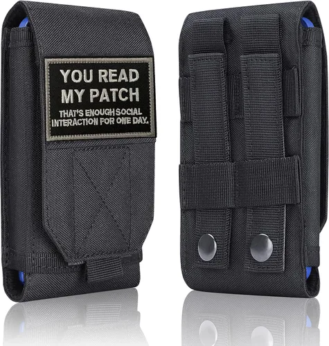 Vista 13 de Funda táctica negra Molle para teléfono celular, resistente al agua, para iPhone 11, 12, 13 Pro Max, para Samsung S22, S21, S20, FE, Note 20, A13