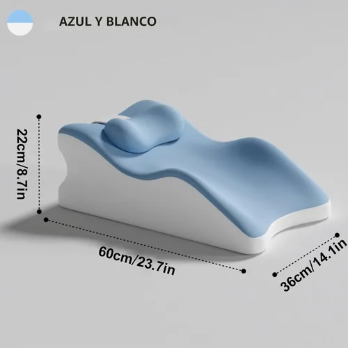 Vista 2 de Almohada de espuma viscoelástica de contorno – Almohada de apoyo cervical para aliviar el dolor de cuello, almohada ergonómica ortopédica