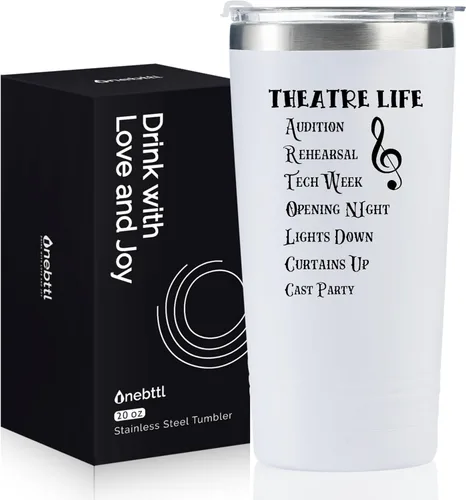 Vista 8 de Onebttl Regalos de teatro, regalos de Broadway para músicos, actores y profesores de música en el Día Mundial del Teatro, cumpleaños y Navidad, vaso