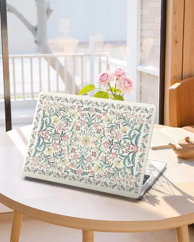 Vista 8 de iCasso Funda para MacBook Pro de 13 pulgadas M2 2025 A2338 Rosa Floral 1-Rosa Boho Floral