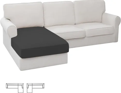 Vista 71 de Easy-Going - Funda de cojín elástica individual para sofá biplaza, sillón, funda de cojín protectora, suave, flexible con parte inferior elástica