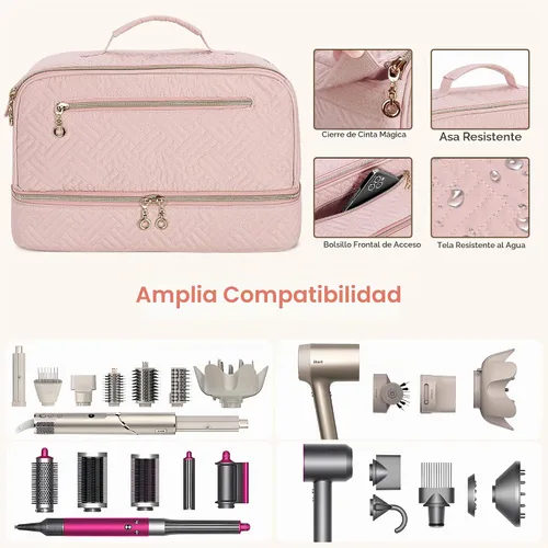 Vista 3 de Teamoy Hair Tools - Bolsa de viaje compatible con Shark Flexstyle, color Rosa