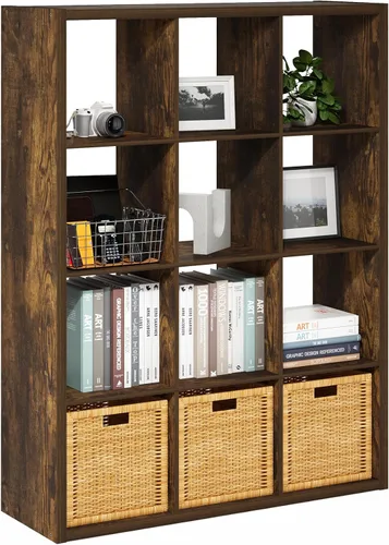 Vista 13 de Furinno Estantería para cubículos, estantería apilable, organizador de almacenamiento en cubos con parte trasera abierta, extragruesa, 15.8 x 15.8 x