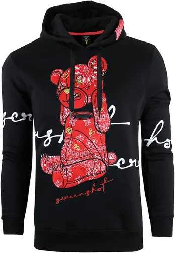 Vista 85 de SCREENSHOT Sudadera urbana de forro polar para hombre, diseño de dibujos animados de animación, parche bordado de gel