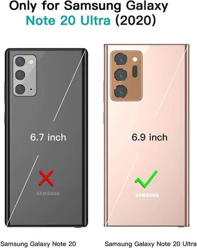 Vista 2 de Funda para teléfono Samsung Galaxy Note 20 Ultra Glaxay Note20 Plus 5G con protector de pantalla de vidrio templado, funda delgada de cuero con Oro