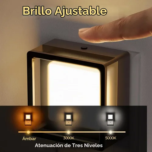 Vista 2 de DORESshop - Luz nocturna LED, luces nocturnas enchufables a la pared [2 paquetes], 3CCT
