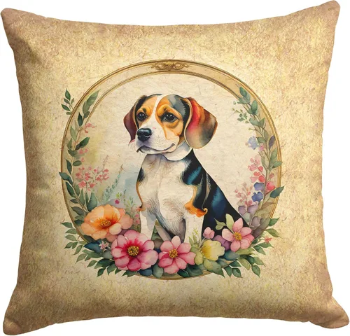 Vista 49 de Caroline's Treasures DAC2072PW1414 Affenpinscher and Flowers - Almohada decorativa de tela, lavable a máquina, para interiores y exteriores