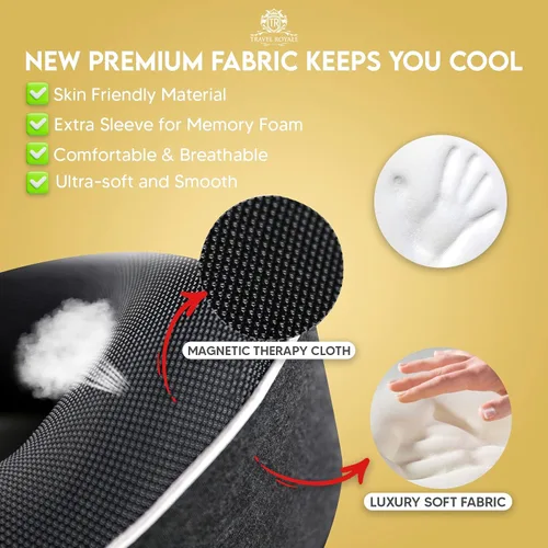 Vista 3 de Almohada para el cuello, cabeza, barbilla, cuello, almohada de apoyo de 360° ajustable, almohada de espuma viscoelástica 100% pura para aviones