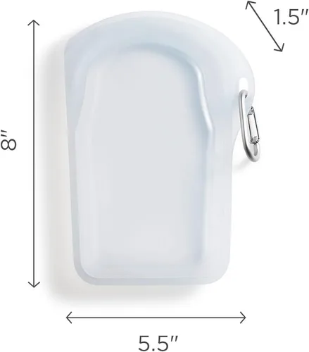 Vista 5 de Stasher Bolsa de almacenamiento reutilizable de silicona platino de grado alimenticio, cascada (bolsa para llevar), reduce el plástico de un solo