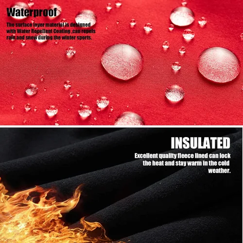 Vista 4 de WULFUL Pantalones de esquí de nieve impermeables para niños y niñas al aire libre de forro polar para senderismo, pantalones de snowboard aislados