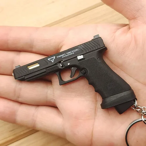 Vista 2 de Mini llavero de pistola, llavero con forma de pistola, llavero táctico pequeño regalo modelo de pistola, llaveros geniales para hombres