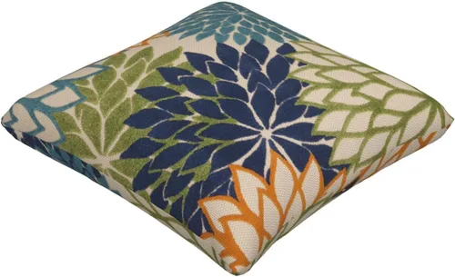 Vista 2 de Fundas de almohada azul marino verde 16x16 pulgadas, juego de 2 fundas de almohada rústicas, almohadas decorativas de aguamarina naranja floral