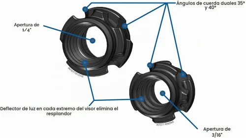 Vista 2 de HAMSKEA Archery Solutions 1/4", 1/8", 3/16" Mira Anti-Reflex Raptor de Aluminio para Arco de Caza