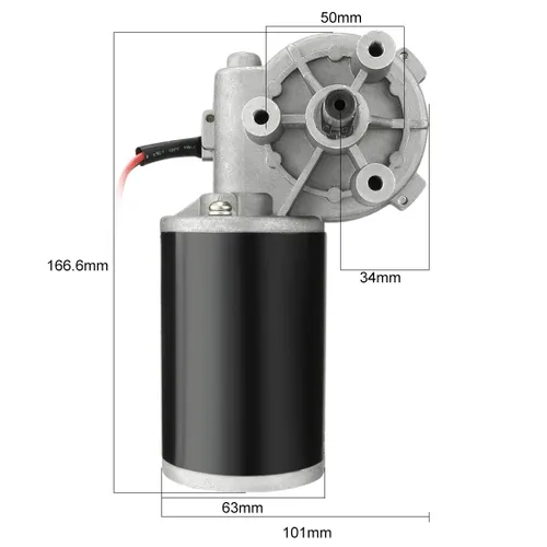 Vista 5 de uxcell Motor-reductor de alto par. Reductor de velocidad.