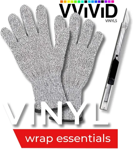 Vista 5 de VViViD Guantes de envoltura resistentes del vinilo del corte con el equipo del cuchillo de la precisión del acero inoxidable