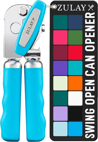 Vista 25 de Zulay Kitchen Abrelatas manual de acero inoxidable resistente con abridor de botellas, abrelatas manual a prueba de óxido con perilla giratoria