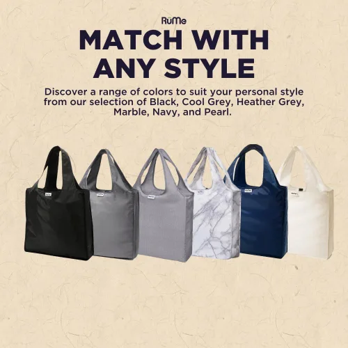 Vista 3 de RuMe Classic Medium Tote Eco-Friendly Reusable Washable 50lbs Grocery Shopping Bag Foldable Light & Durable