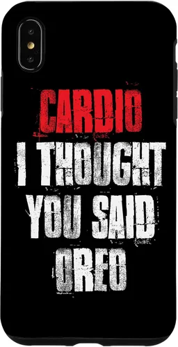 Vista 11 de Funda divertida de entrenamiento de gimnasio para iPhone 11 Pro Cardio I Thought You Said Oreo