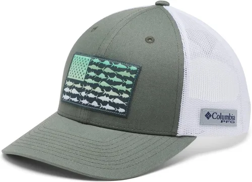 Vista 213 de Columbia Gorra de bola de malla Bandera antigua de malva/blanco/pescado