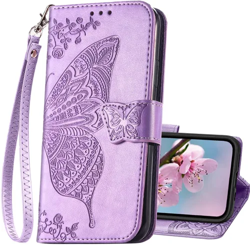 Vista 10 de Funda tipo cartera compatible con iPhone 14 para mujer, color negro