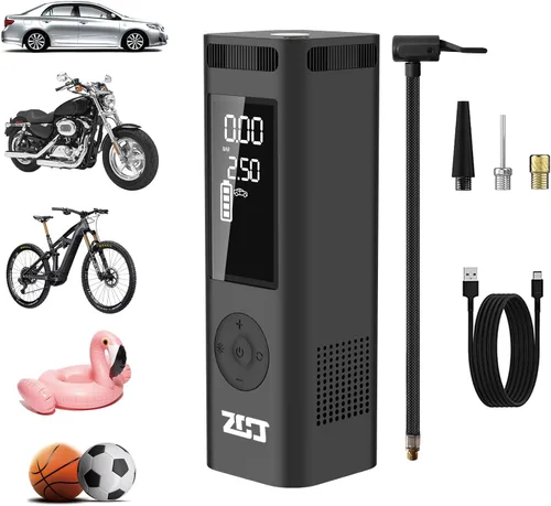 Vista 9 de Compresor de aire portátil del inflador de neumáticos, bomba de aire inalámbrica 150PSI ZCJ1689 (ZCJ-1689-150PSI-BLK)