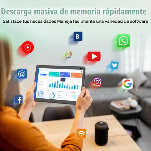 Vista 5 de Tablet Android 15 de 10 pulgadas, Tabletas 2 en 1 con Funda para Teclado Ratón Lápiz Óptico, 6GB RAM 32GB ROM 1TB Expandible, Procesador Quad Core
