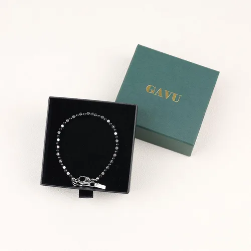 Vista 7 de GAVU Pulsera de cuentas de piedra para hombre con cierre de acero inoxidable