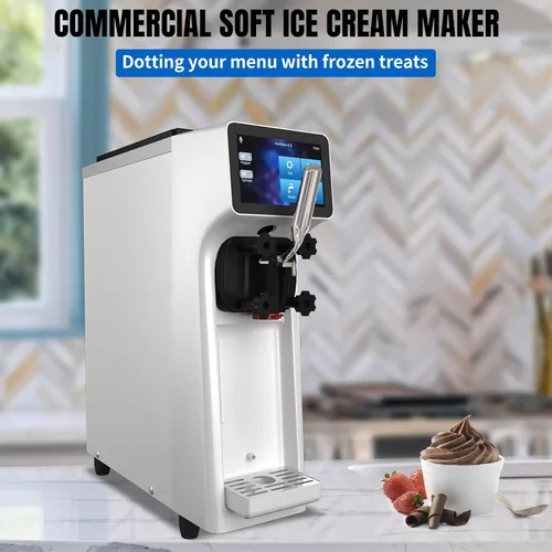 Vista 6 de XPW Máquina comercial de helados – 1000 W 110 V de un solo sabor Máquina para hacer helados de servicio suave Máquina para hacer helados de 2.7 a 4