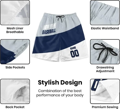 Vista 3 de Pantalones cortos para hombre personalizados Pantalones cortos de playa Pantalones cortos de secado rápido personalizados cualquier nombre y número
