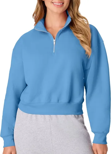 Vista 15 de Hanes EcoSmart - Sudadera de forro polar para mujer, suave y de peso medio, sudadera con capucha con cremallera completa, sudadera o cremallera