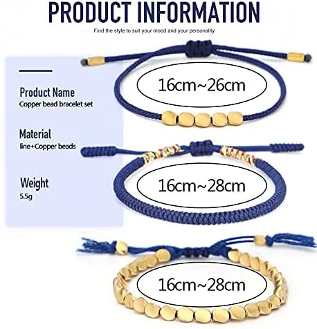 Vista 5 de COLORFUL BLING Pulseras tejidas budistas tibetanas hechas a mano para hombre y mujer, pulseras de cuerda roja de la suerte para joyería