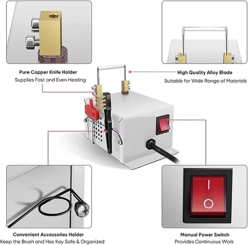 Vista 3 de Electric Rope Cutter, Small Desktop Hot Cutting Machine, Stable Hot Knife Heating Tool,for Webbing, Belting, Braid, Fabric