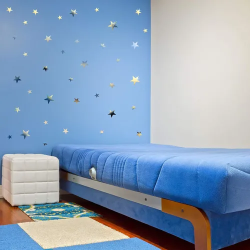 Vista 5 de 32 calcomanías de espejo en forma de estrella removibles, calcomanía acrílica para decoración de pared del hogar, sala de estar o dormitorio