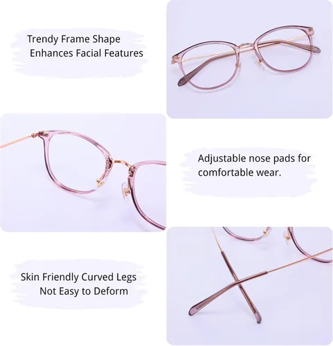 Vista 4 de Firmoo Blue Light Glasses, Vintage Overall Round Readers Lightweight Computer Eyewear Frame for Women Men
