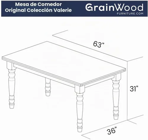 Vista 7 de Grain Wood Furniture Valerie Original - Mesa de comedor de madera maciza de 63 pulgadas, madera de granero Barnwood
