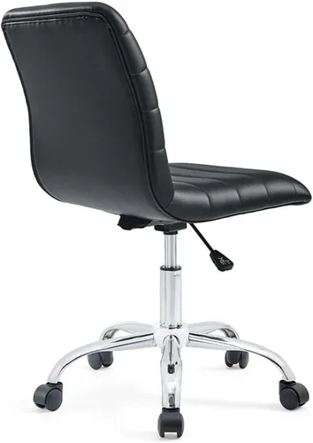 Vista 6 de Hawthorne Collections Silla de oficina giratoria de escritorio para computadora con respaldo medio sin brazos en negro
