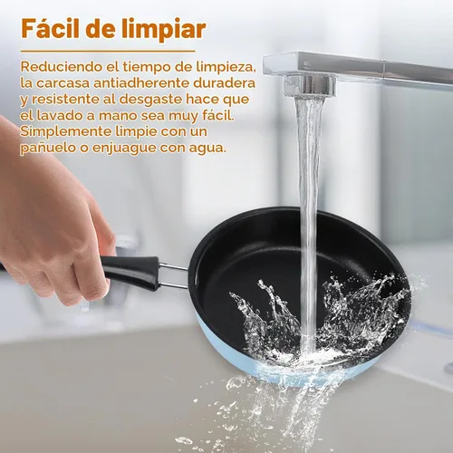 Vista 6 de HERCHR - Sartén pequeña para huevos, sartén de 4.9 pulgadas de acero inoxidable para huevos pequeños, sartén antiadherente redonda con mango