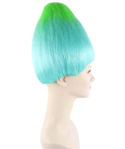 Vista 8 de Peluca unisex para adultos, color verde azulado, recta, para cosplay, pelo sintético de fibra suave, perfecta para tu próximo festival y fiesta