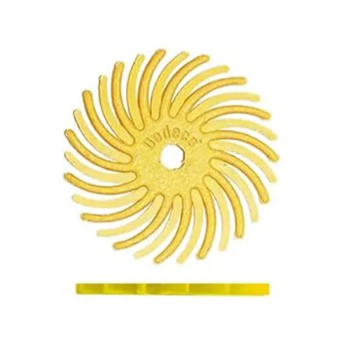 Vista 12 de Dedeco Sunburst - Discos de cerdas radiales (12 unidades, 3/4 pulgadas, curvados, grano azul 400 (fino), óxido de aluminio para pulido y acabado