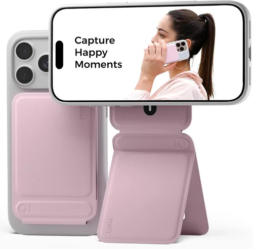 Vista 24 de MOFT Soporte de trípode para teléfono para iPhone, soporte para iPhone multiángulo, soporte para teléfono ligero y portátil, imanes fuertes, cuero