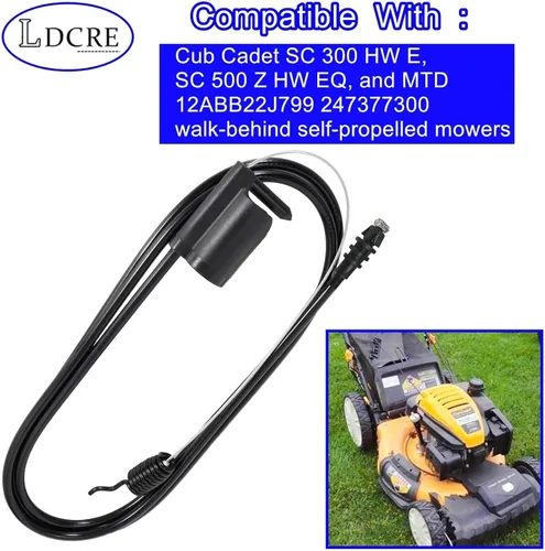 Vista 4 de 946-05209B Cable de control de velocidad, compatible con MTD Cub Cadet SC 300 500 HW E Z Series Walk Behind Mowers, cable de transmisión