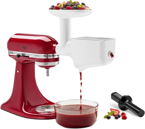 Vista 3 de KitchenAid KSMFVSP - Colador de accesorios para frutas y verduras, blanco y accesorio para molinillo de alimentos KSMFT, compatible con KSMFGA