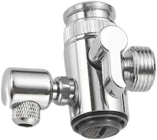 Vista 7 de Juego de accesorios de rociador de manguera para fregadero de grifo, cabezal rociador de ducha con válvula desviadora, piezas de repuesto, adaptador