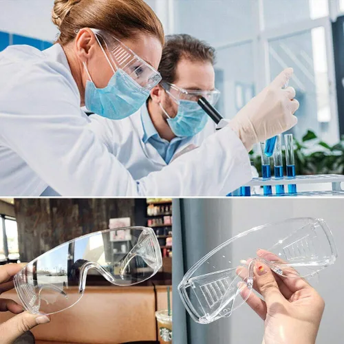 Vista 4 de Gafas de seguridad antivaho paquete de 3 – Gafas de protección envolvente para laboratorio, construcción, enfermeras Resistente a los arañazos